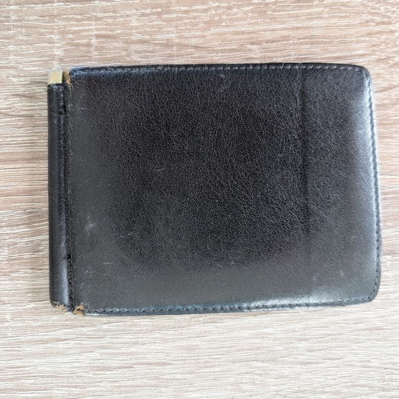 BALLY Black Leather Bifold Wallet Billfold Embossed Mens Made In Italy - Picture 4 of 8